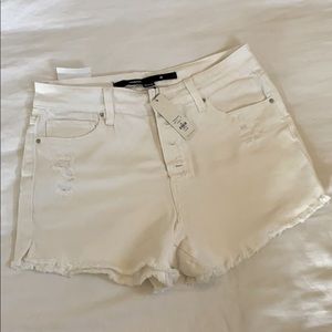 White denim shorts